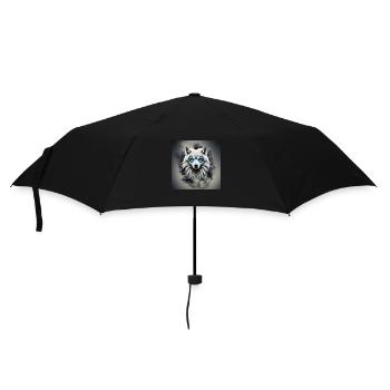 loup yeux bleus - Parapluie standard - noir - Devant