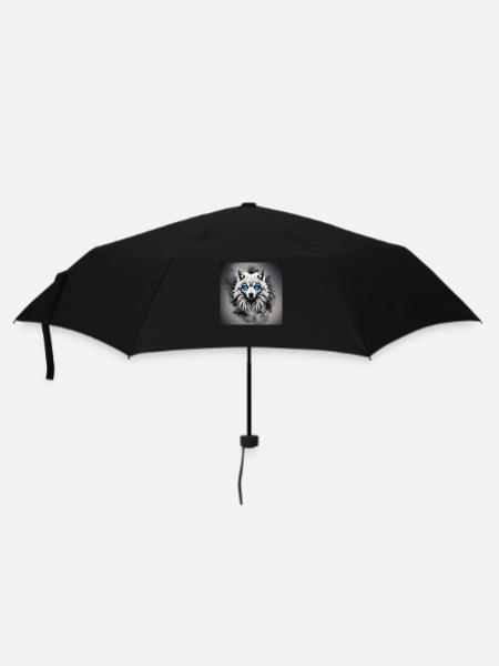 loup yeux bleus - Parapluie standard - noir