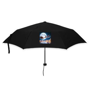 Santa Claus Sleigh Reindeer Christmas Tree Christmas Eve Gifts - Umbrella (small) - black - Front