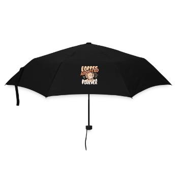 Coffeeholic fürs Leben - Regenschirm (klein) - Schwarz - Vorne
