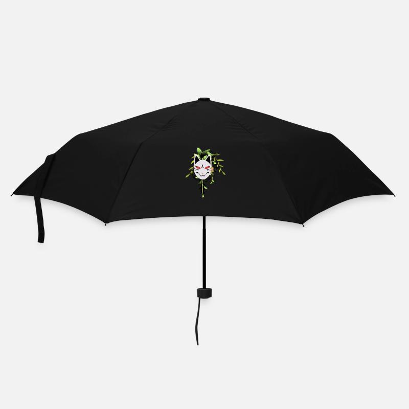 Japan Fox Mask Green - Umbrella (small) - black