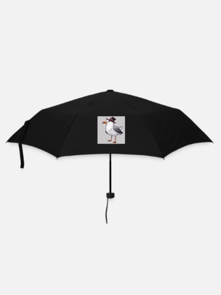 Seagull at Christmas - Umbrella (small) - black