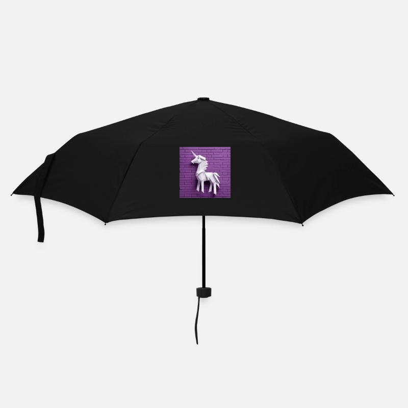 White Unicorn - Umbrella (small) - black