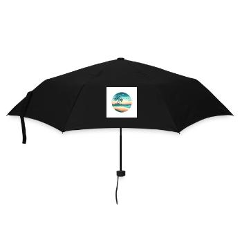 Île avec des palmiers au bord de la mer - Parapluie standard - noir - Devant