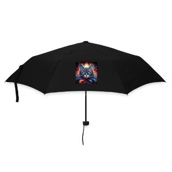 Trippy LSD Cat - Umbrella (small) - black - Front