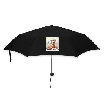 Cat Cook - Umbrella (small) - black - Front
