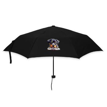 Rottweiler Hund Buch lesen Rottweilerwelpe Hunde - Regenschirm (klein) - Schwarz - Vorne