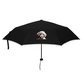 Pudel Hundeliebe Pudelwelpe Hundewelpe Hundehalter - Regenschirm (klein) - Schwarz - Vorne