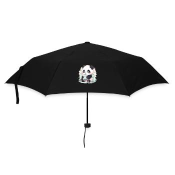 Kawaii panda bubble tea boba tea - Regenschirm (klein) - Schwarz - Vorne