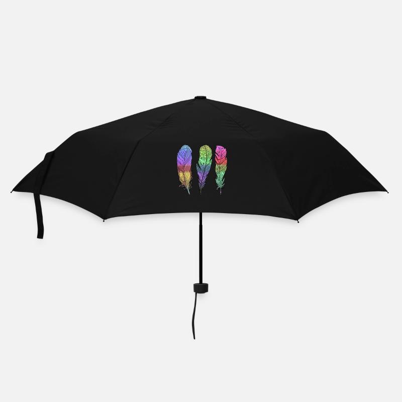 Feder - Regenschirm (klein) - Schwarz