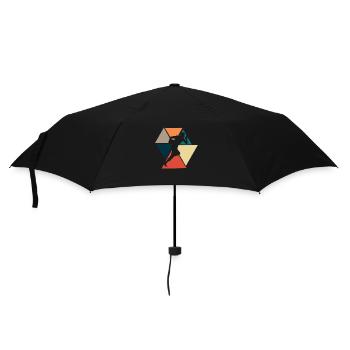 Vintage Retro Rugby Geschenkidee - Regenschirm (klein) - Schwarz - Vorne