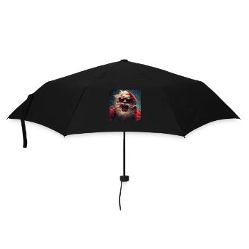 Crazy Santa Claus - Regenschirm (klein) - Schwarz - Vorne