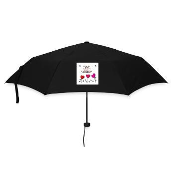 Liebe mit Herzen - Regenschirm (klein) - Schwarz - Vorne