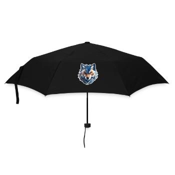 Wolf - Regenschirm (klein) - Schwarz - Vorne