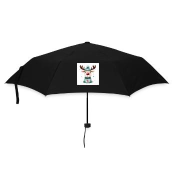 Verspielte und Frohe Weihnachten - Regenschirm (klein) - Schwarz - Vorne