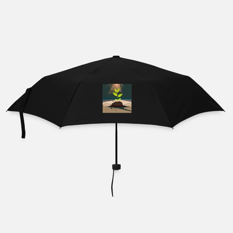 Pflanze / Natur / Leben - Regenschirm (klein) - Schwarz