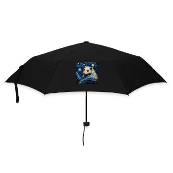 opossum, van gogh, sternennacht, tier - Regenschirm (klein) - Schwarz - Vorne