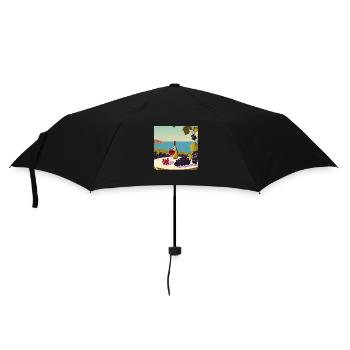 Wein / Rotwein / Weißwein - Regenschirm (klein) - Schwarz - Vorne