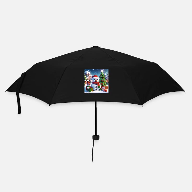 Bonhomme de neige pixel Noël - Parapluie standard - noir