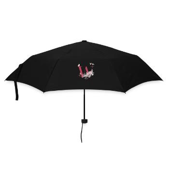 Letter w floral - gift idea - Umbrella (small) - black - Front