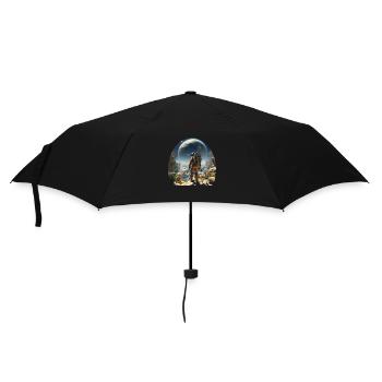 Astronaut explores alien worlds - Umbrella (small) - black - Front