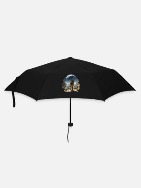 Un astronaute explore des mondes extraterrestres - Parapluie standard - noir