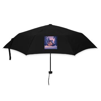 Cabin in the forest - Umbrella (small) - black - Front