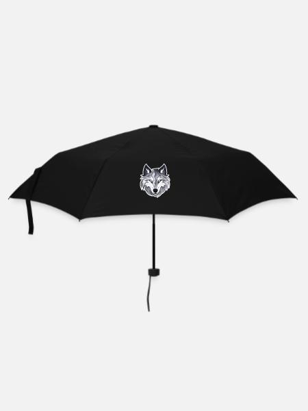 Wolf - Illustration - Regenschirm (klein) - Schwarz