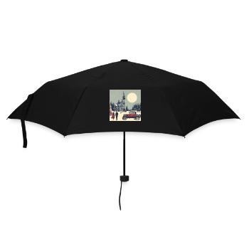 Church in the forest in winter - Umbrella (small) - black - Front