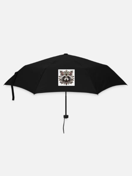 Raccoon Christmas Motif - Umbrella (small) - black