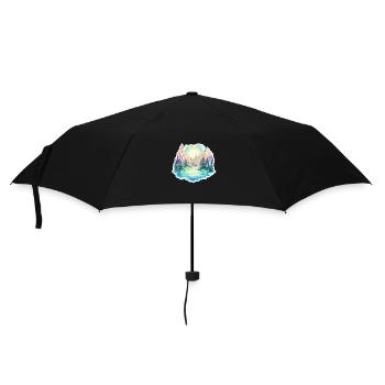 Landschaft - Illustration - Regenschirm (klein) - Schwarz - Vorne