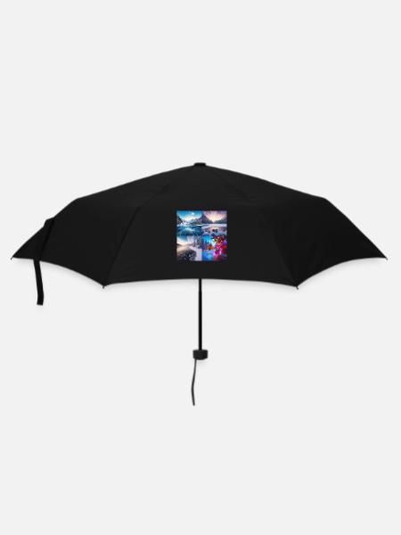 Noël au bord du lac - Parapluie standard - noir