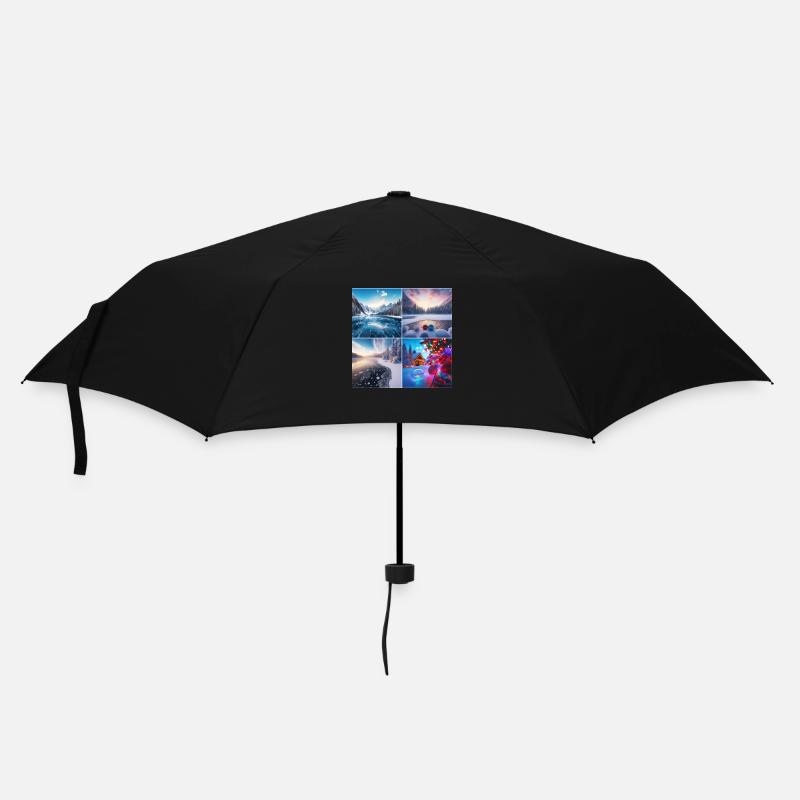 Weihnachten am See - Regenschirm (klein) - Schwarz