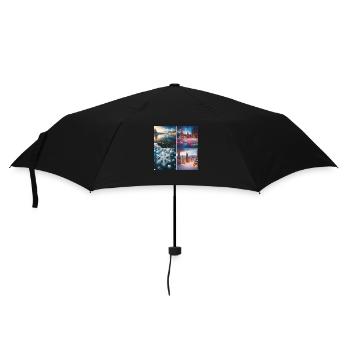 Christmas at the lake - Umbrella (small) - black - Front