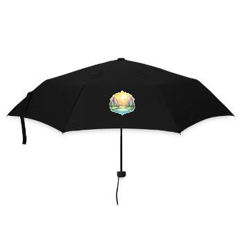 Landschaft - Illustration - Regenschirm (klein) - Schwarz - Vorne