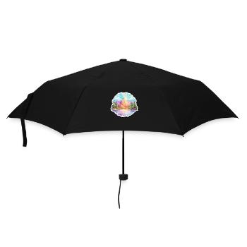 Landschaft - Illustration - Regenschirm (klein) - Schwarz - Vorne