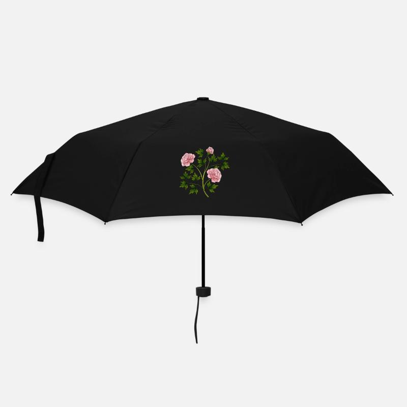 Blumen - Regenschirm (klein) - Schwarz