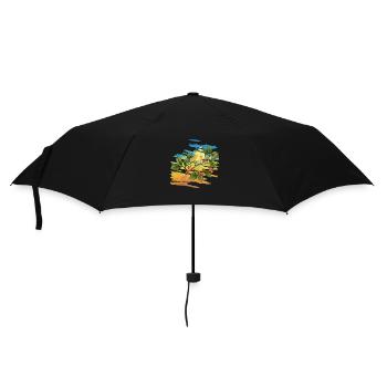 Bunter Vogel - Regenschirm (klein) - Schwarz - Vorne