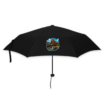 Paysage - Illustration - Parapluie standard - noir - Devant