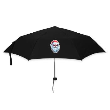 Weihnachtsmann - Illustration - Regenschirm (klein) - Schwarz - Vorne