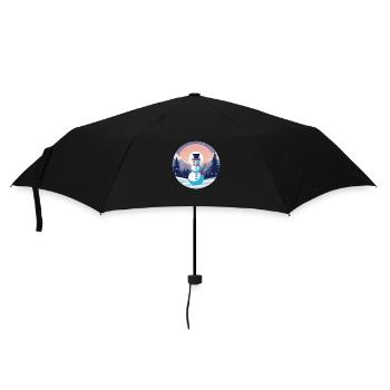 Snowman Christmas Drawing - Umbrella (small) - black - Front