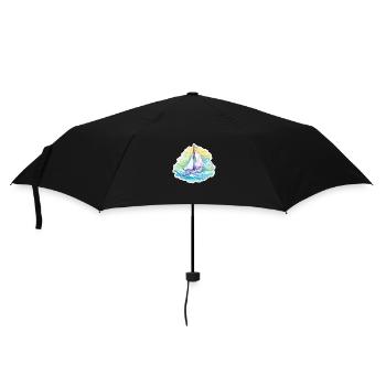 Segelboot - Illustration - Regenschirm (klein) - Schwarz - Vorne