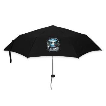 "Gone Fishing" - serene lake design - Umbrella (small) - black - Front