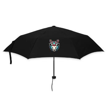 Reindeer Christmas Illustration - Umbrella (small) - black - Front
