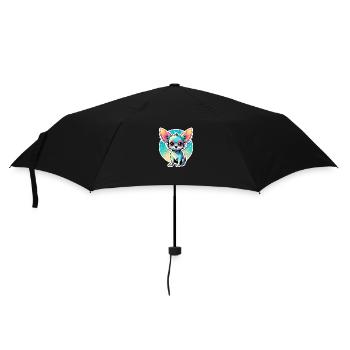 Chihuahua Hund Zeichnung - Regenschirm (klein) - Schwarz - Vorne