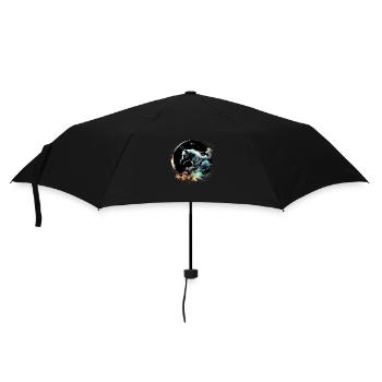 Nacht-Einhorn - Regenschirm (klein) - Schwarz - Vorne