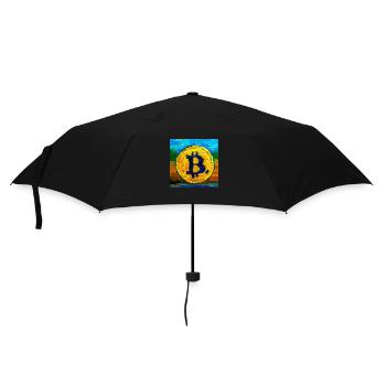 Van Gogh Bitcoin - Regenschirm (klein) - Schwarz - Vorne