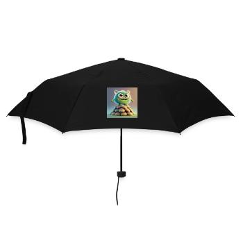 cute monster scary funny spooky sitting on a heap - Umbrella (small) - black - Front