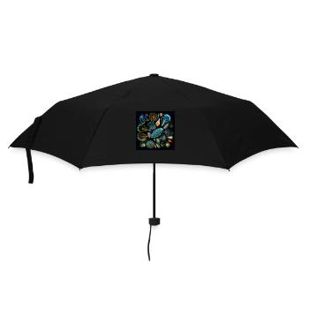 Korallenmärchen in der Dunkelheit - Regenschirm (klein) - Schwarz - Vorne