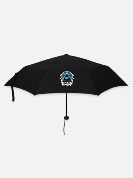 Hacker - Illustration - Regenschirm (klein) - Schwarz